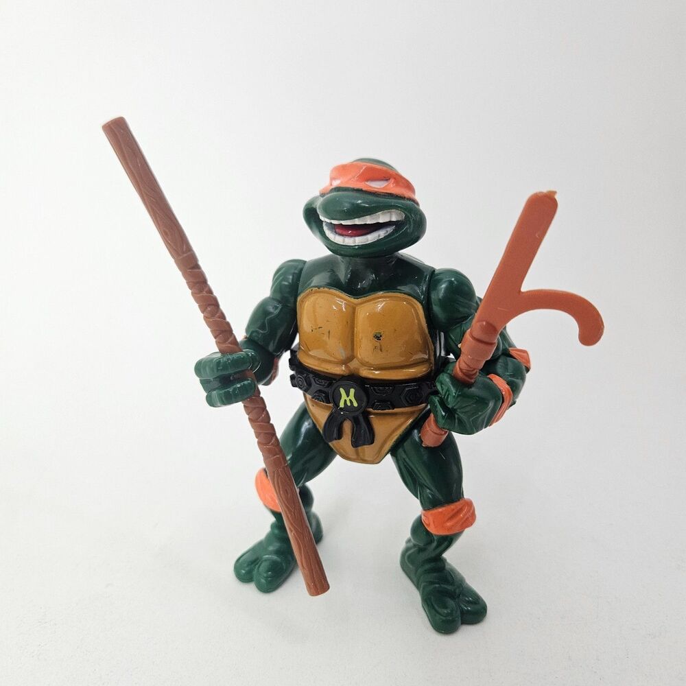 Vintage Playmates Toy Action Figure TMNT Ninja Turtles 1991 Talking Michelangelo